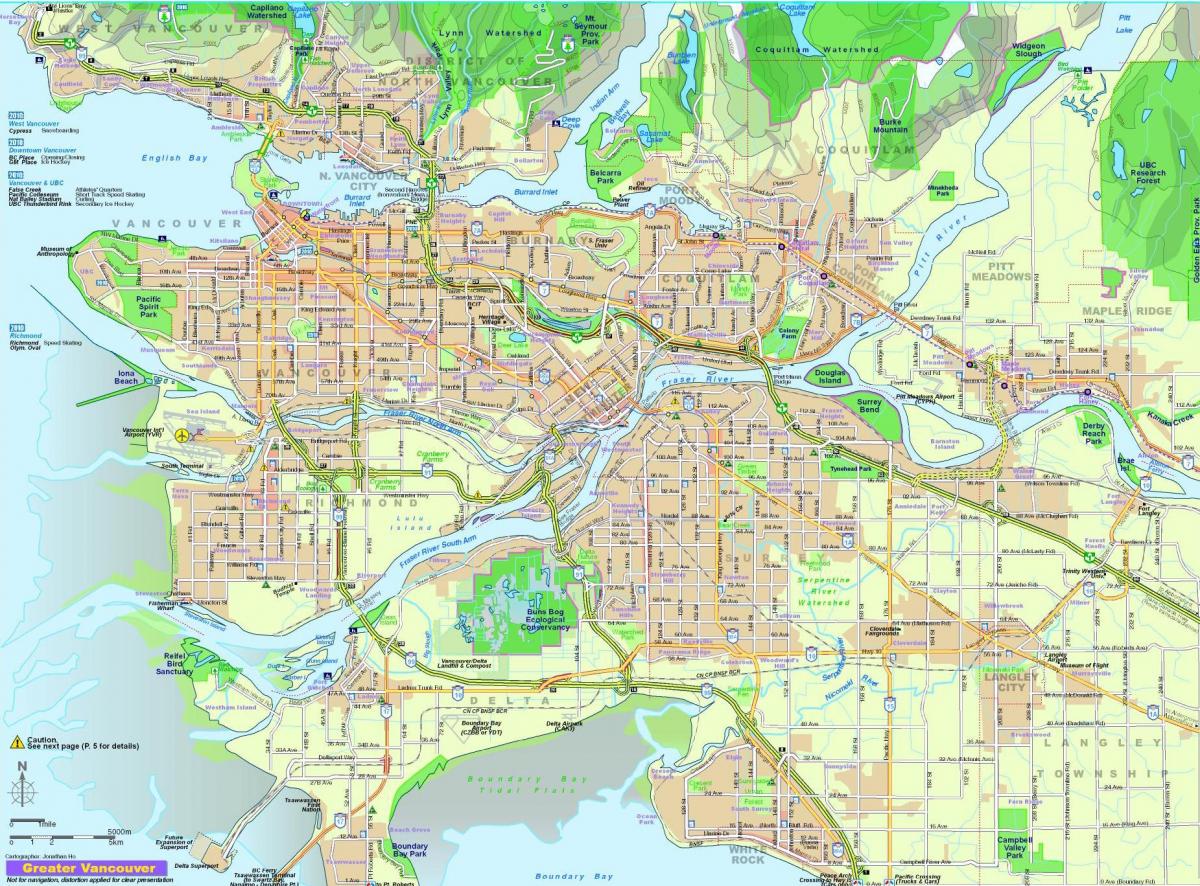 mapa de la ciudad de vancouver bc canada