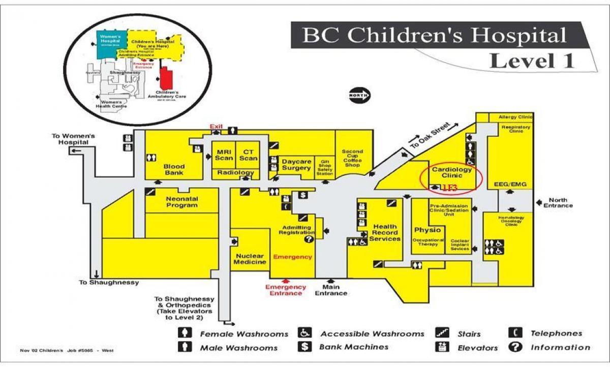 mapa de bc hospital de niños