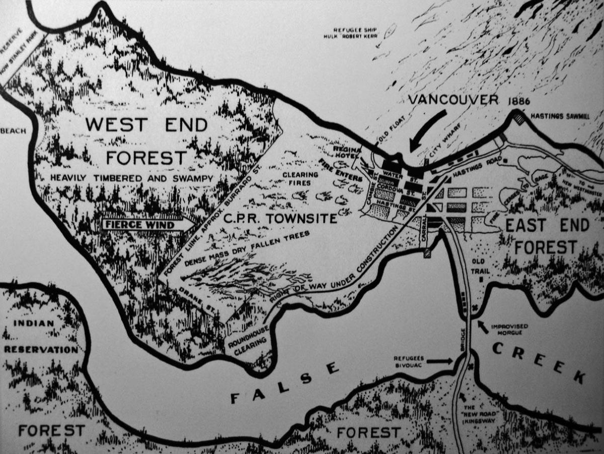 Mapa de la antigua vancouver