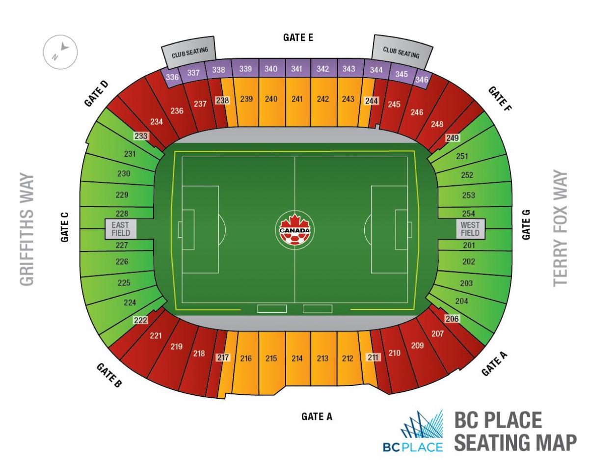 el estadio bc place mapa