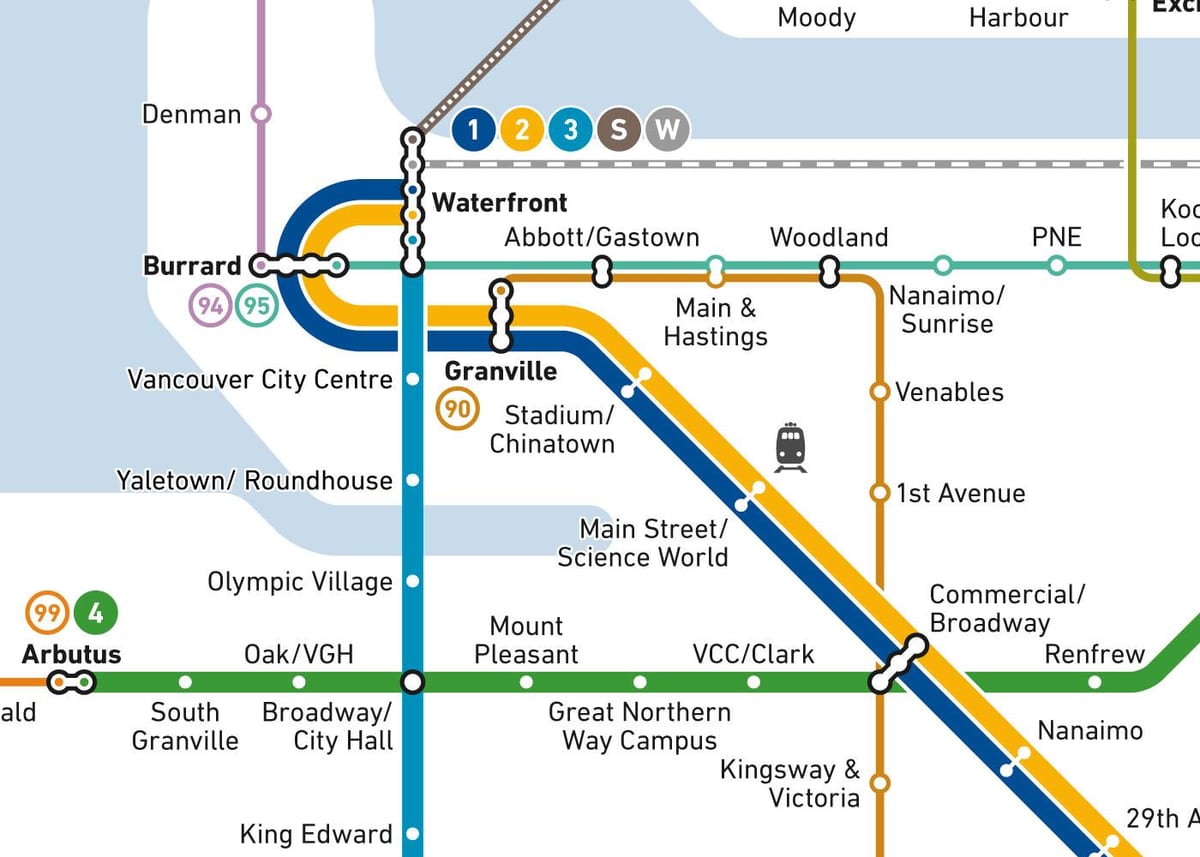 Mapa de burrard de la estación de