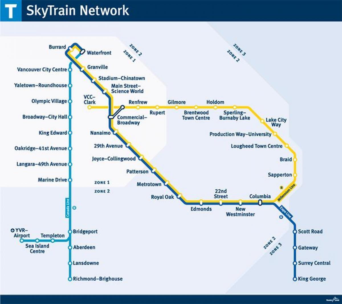 línea skytrain mapa