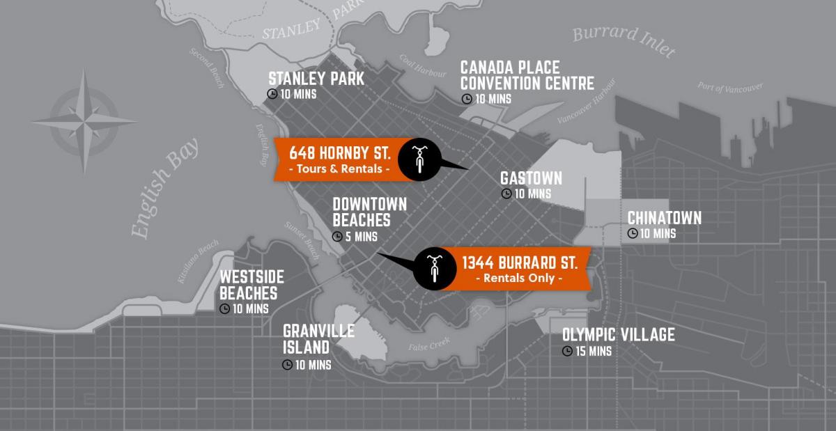 Mapa de ciclo y la guía de la isla de vancouver
