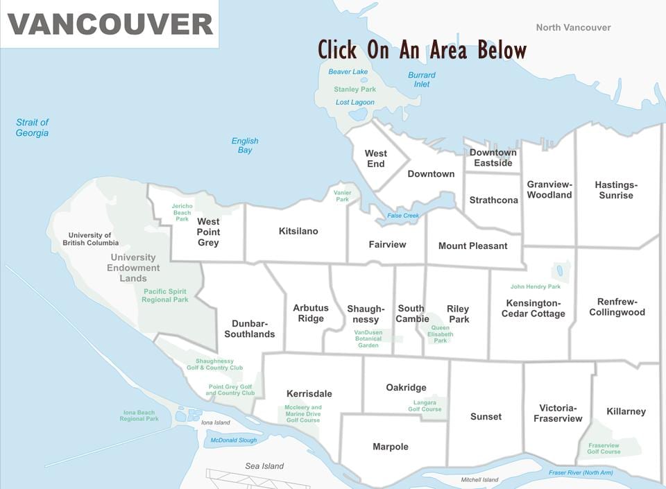 de bienes raíces de vancouver mapa
