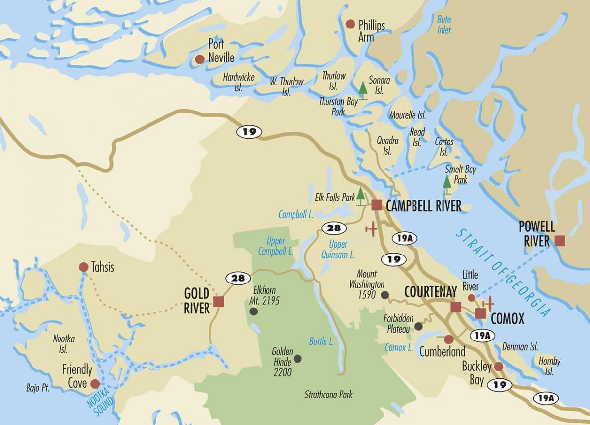 campbell river mapa de la isla de vancouver