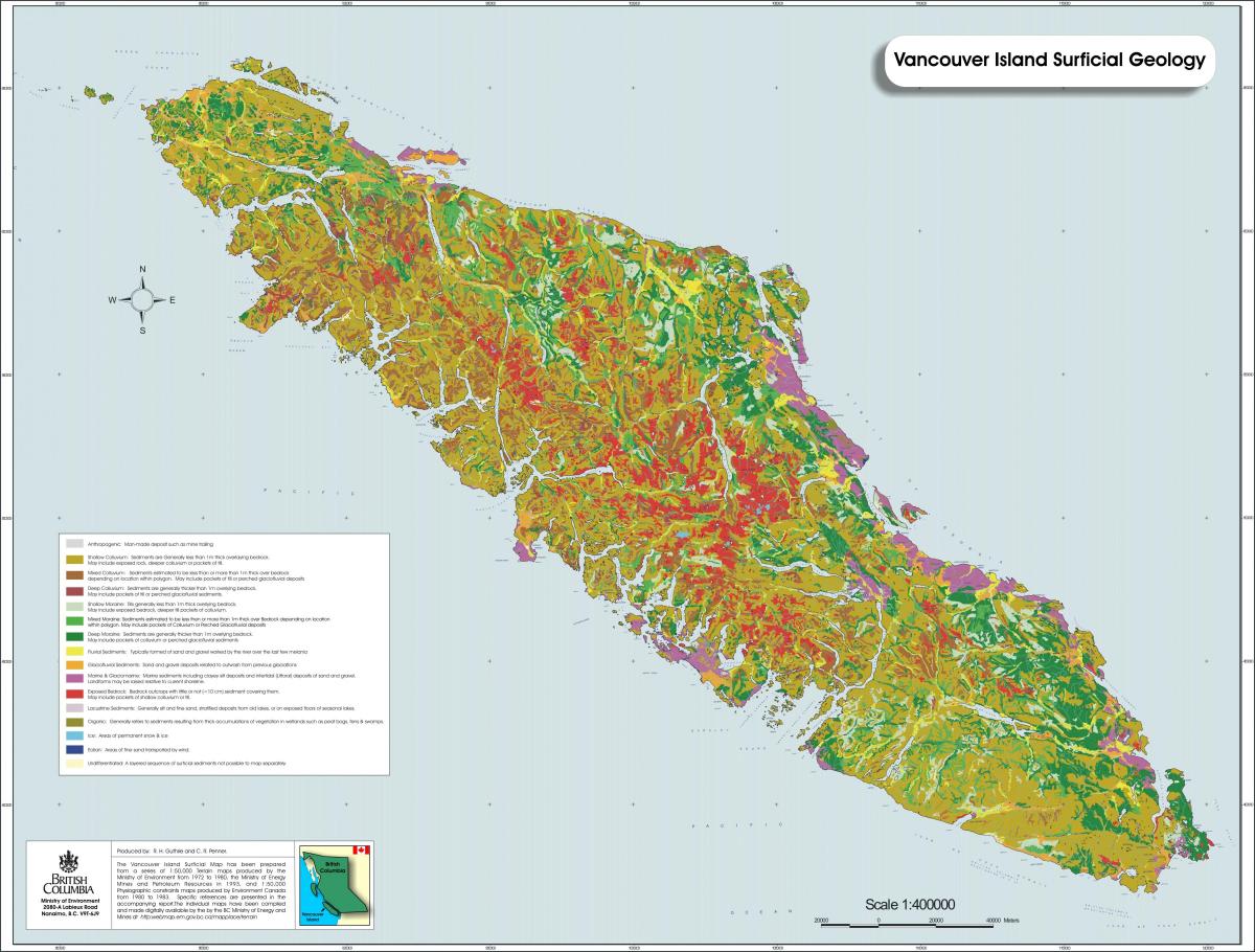 Mapa de la isla de vancouver geología