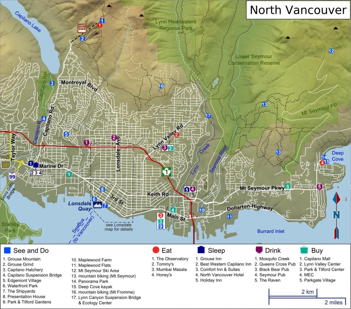 mapa de north vancouver bc
