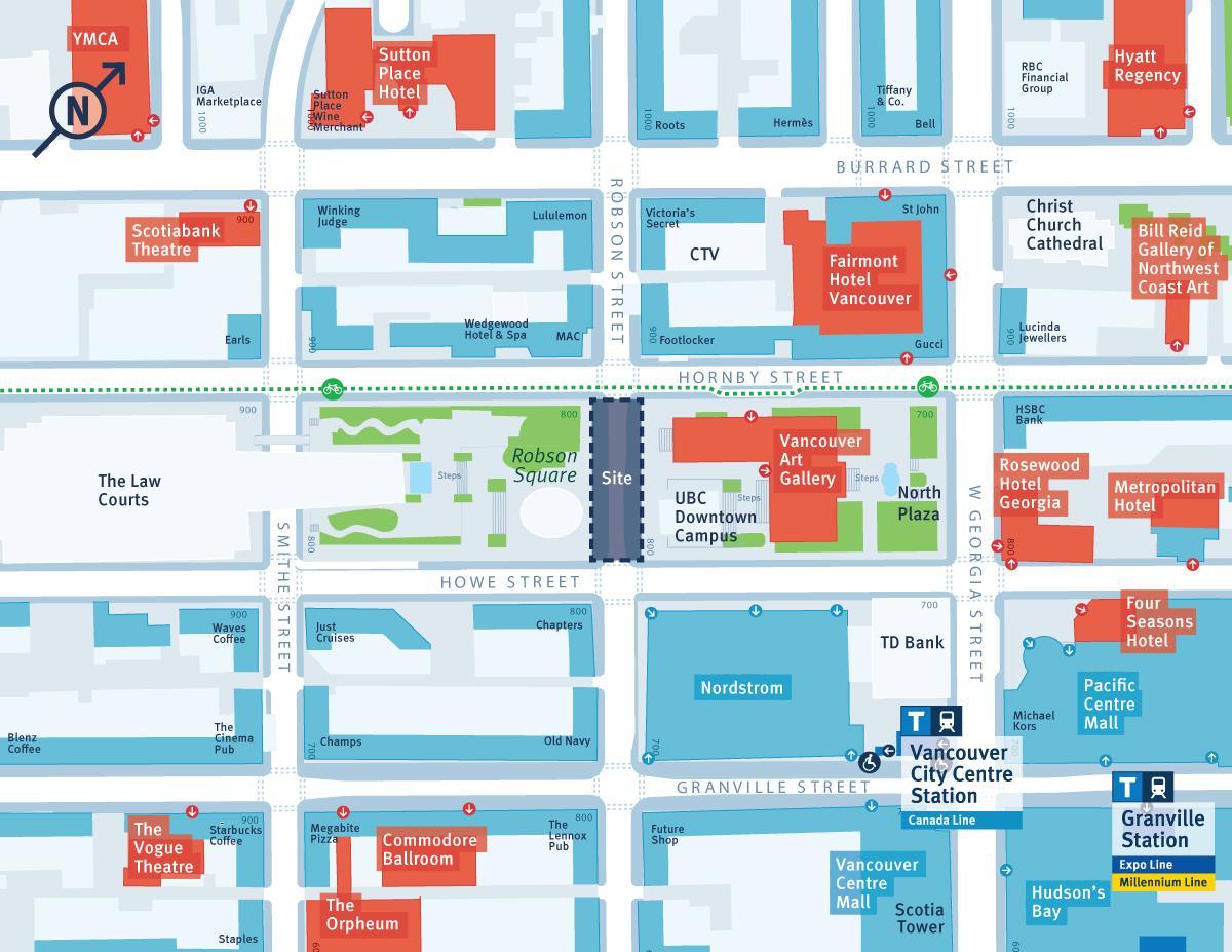 mapa de robson street vancouver
