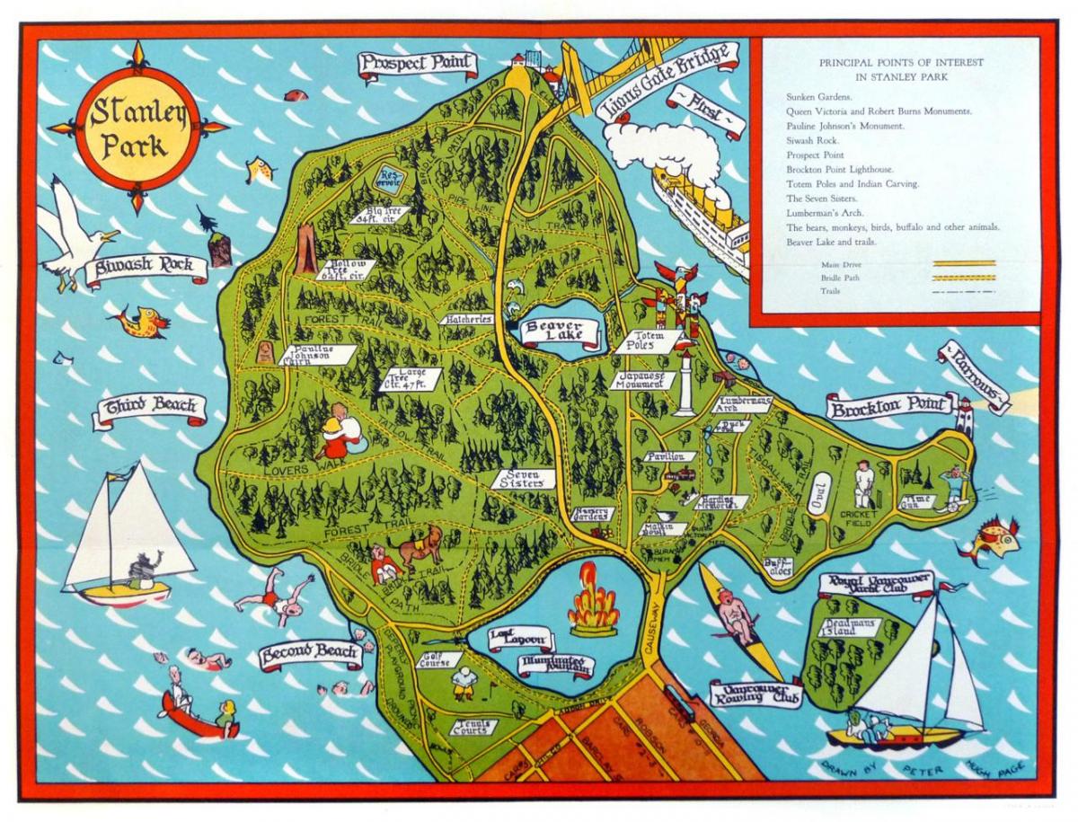Mapa de stanley park tótem