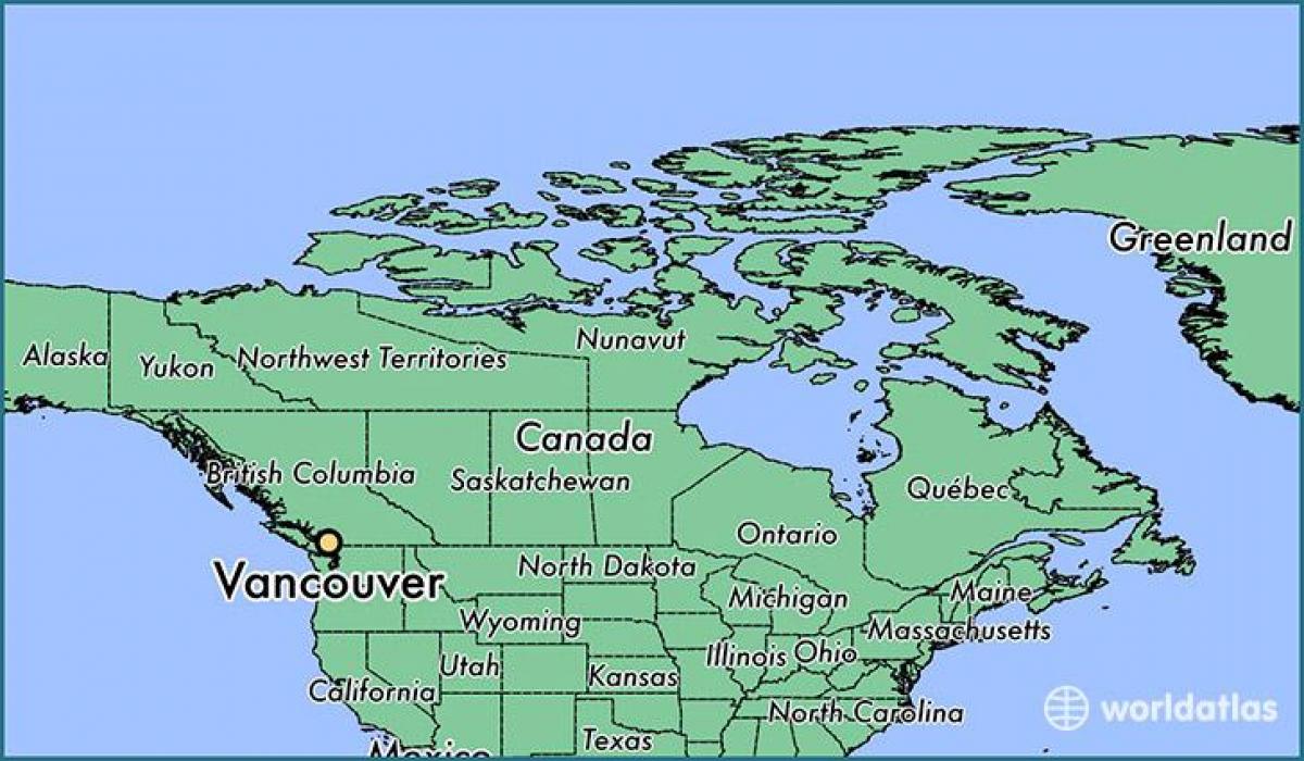 mapa de canadá muestra de vancouver