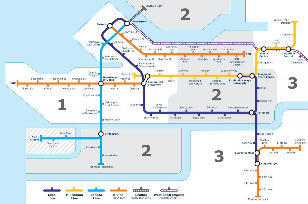 vancouver bc transporte público mapa