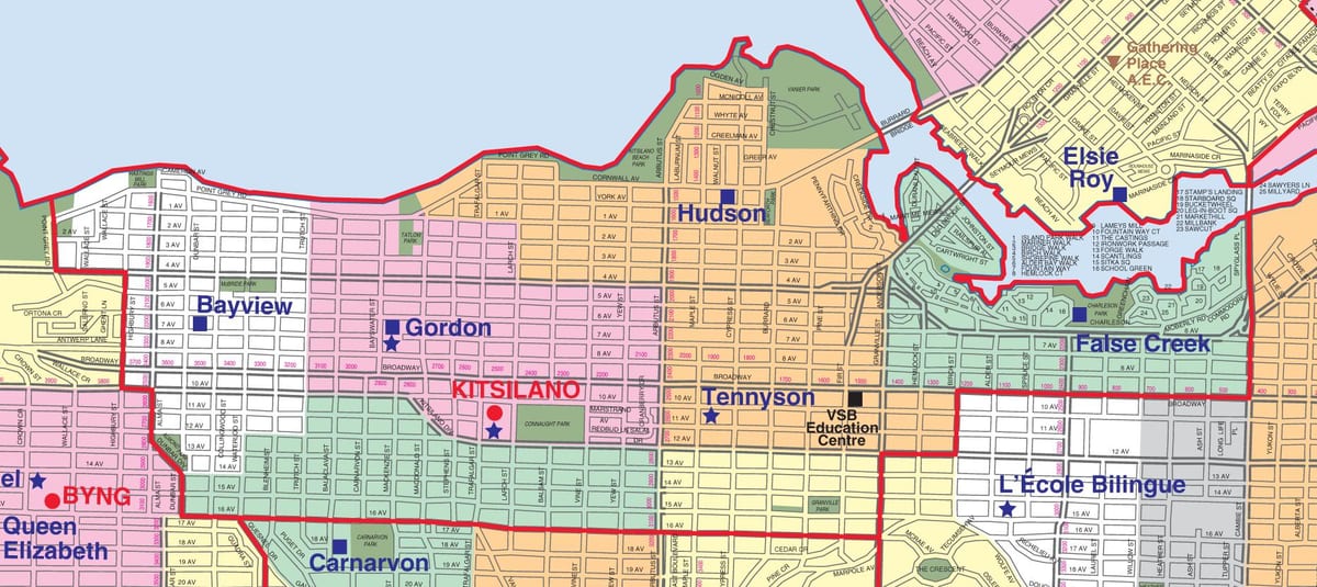 vancouver distrito escolar mapa de los límites de