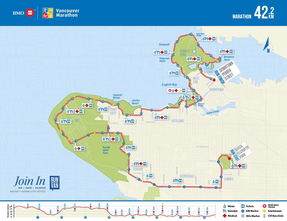 Mapa de vancouver maratón