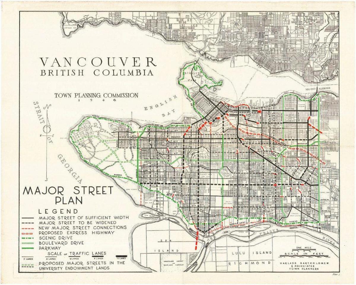 Mapa del vintage de vancouver