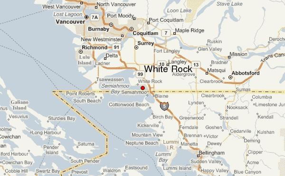Mapa de white rock vancouver
