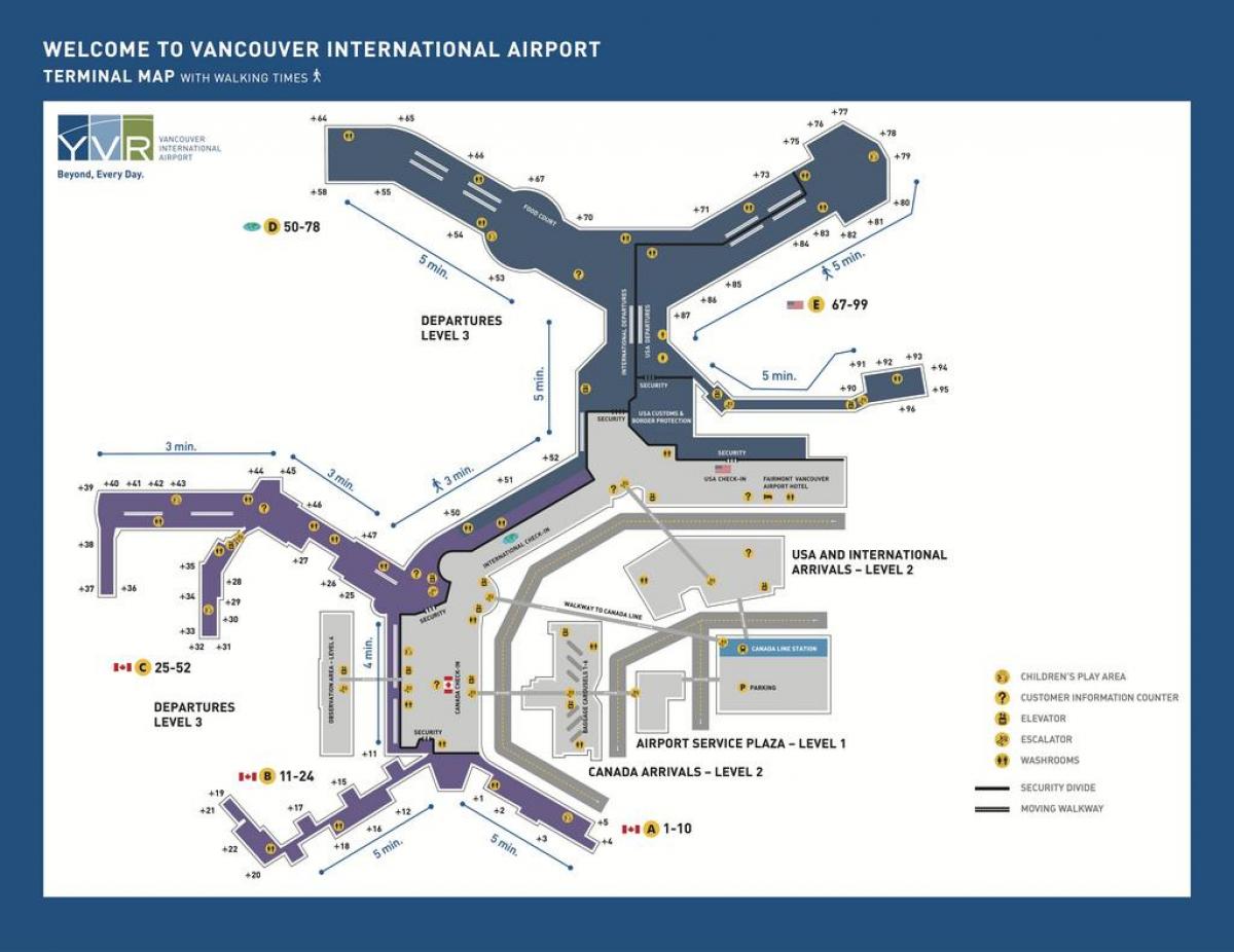 vancouver, canada aeropuerto mapa