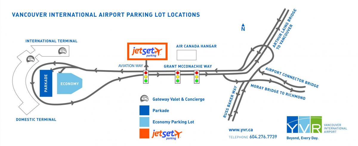 el aeropuerto de vancouver aparcamiento mapa