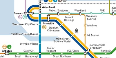 Mapa de burrard de la estación de