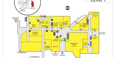 Mapa del hospital de niños de vancouver