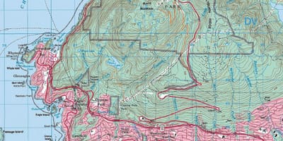 Mapa topográfico de la ciudad de vancouver