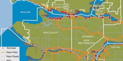 Mapa de la ciudad de north vancouver