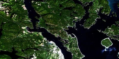 Mapa de la isla de vancouver satélite