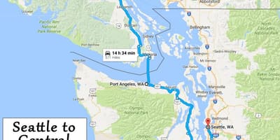 La isla de Vancouver mapa de distancias de manejo