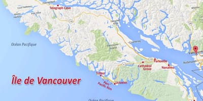 Mapa de la isla de vancouver oro reclamación 