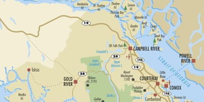 Campbell river mapa de la isla de vancouver