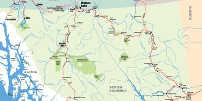 Mapa del sur de la columbia británica