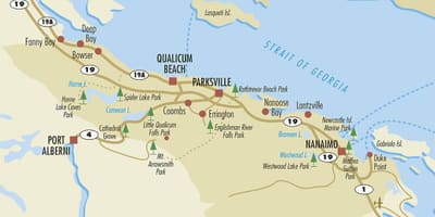 Mapa de profundidad de la bahía de la isla de vancouver