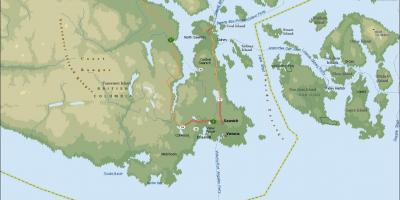 Mapa de saanich la isla de vancouver
