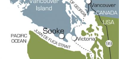 Mapa de sooke la isla de vancouver