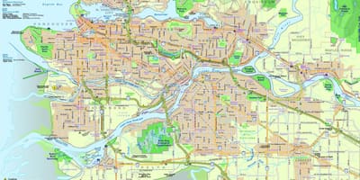 Mapa de la ciudad de vancouver bc canada