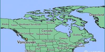 Mapa de canadá muestra de vancouver