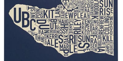 Mapa de vancouver de impresión