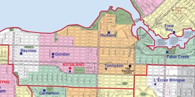 Vancouver distrito escolar mapa de los límites de