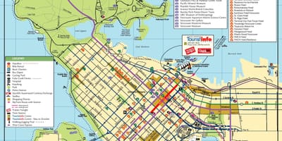 Vancouver bc mapa turístico
