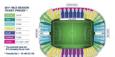El estadio Bc place de asientos mapa